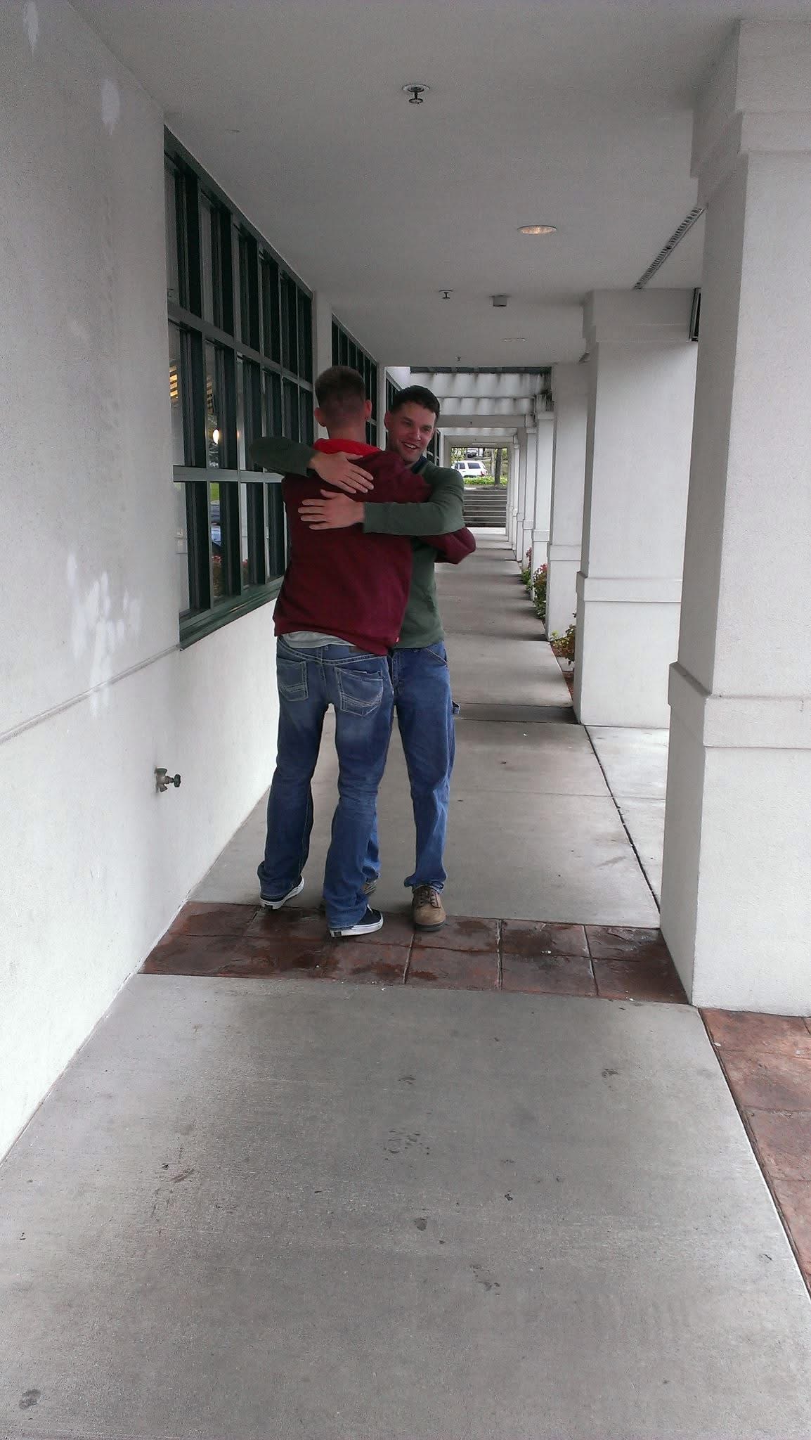 Reuniting with our friend James after they returned from boot camp